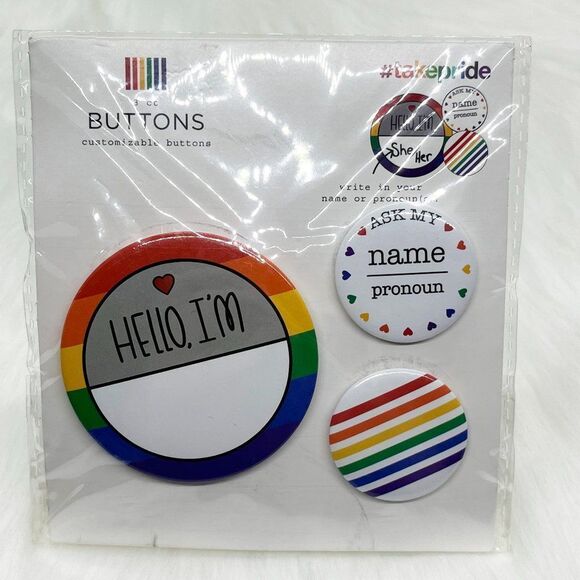 🔮 5/$25 Target Pride Ask My‎ Name & Pronouns Pin Set - Picture 1 of 4